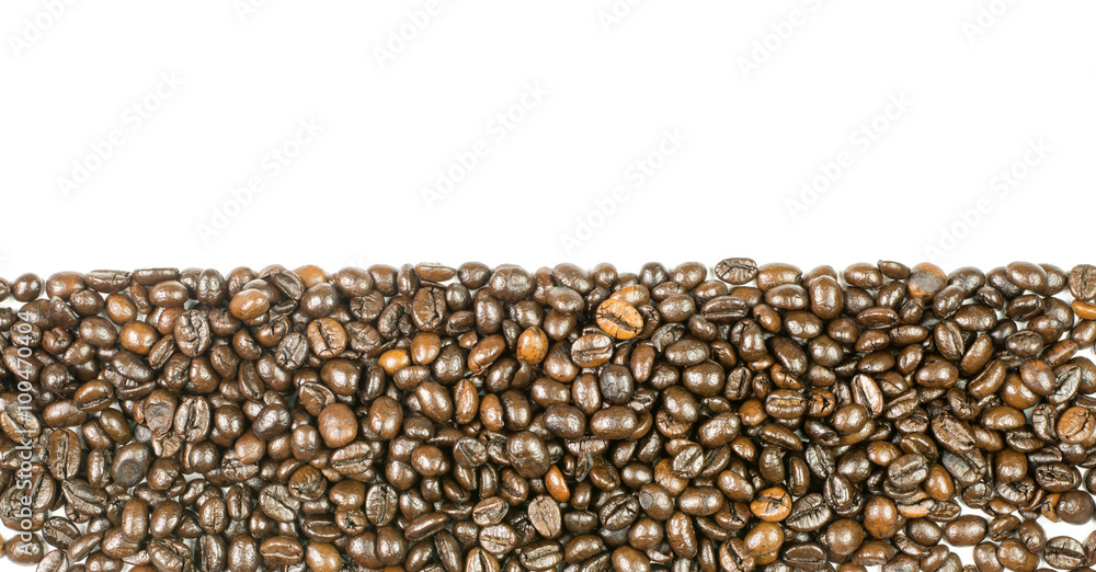 coffee beans stripes isolated in white background coffee beans stripes isolated in white background