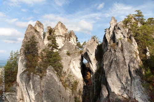 Mountain window in Sulovske Skaly rockies in slovakia