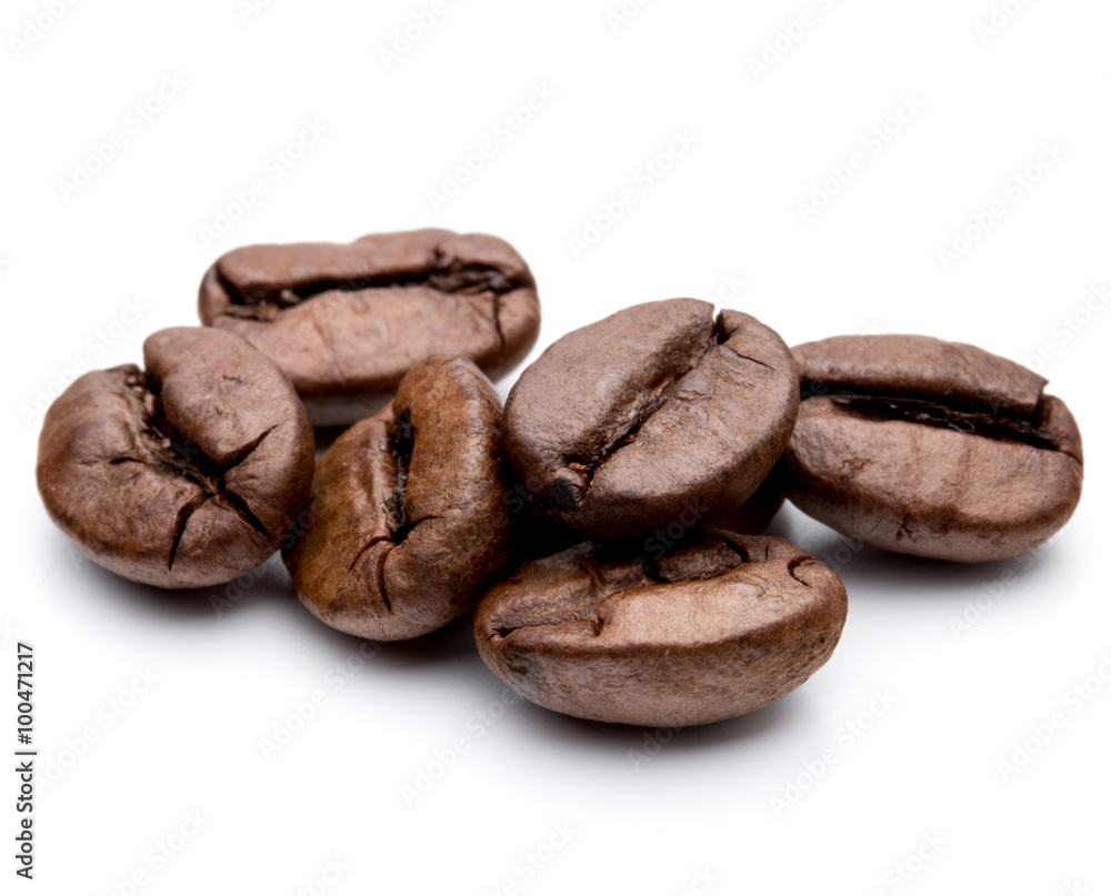 roasted coffee beans isolated in white background cutout roasted coffee beans isolated in white background cutout