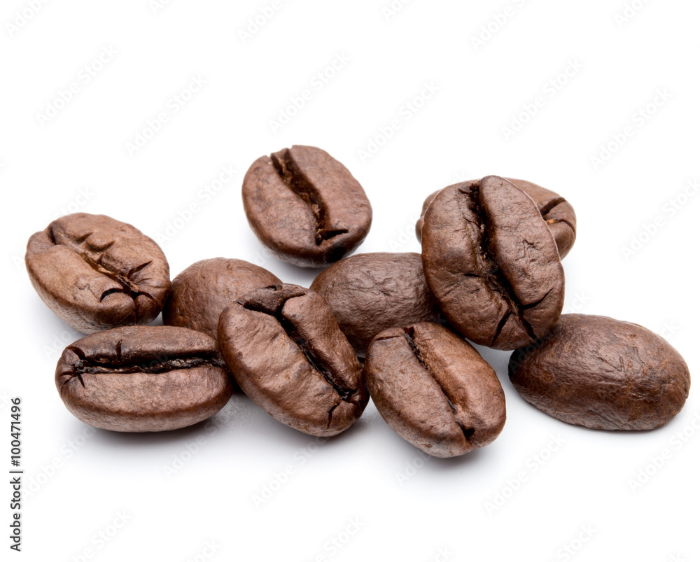 roasted coffee beans isolated in white background cutout roasted coffee beans isolated in white background cutout