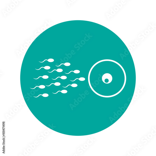 Sperm and egg cells thin line icon