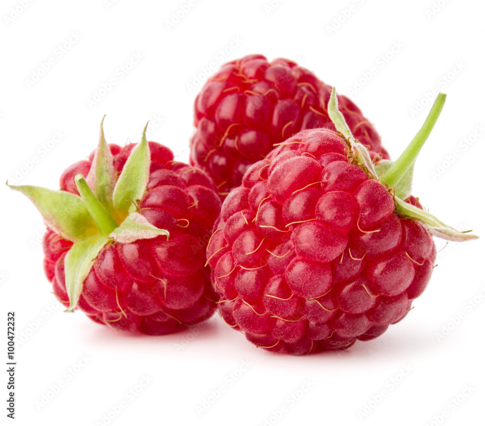 ripe raspberries isolated on white background close up ripe raspberries isolated on white background close up