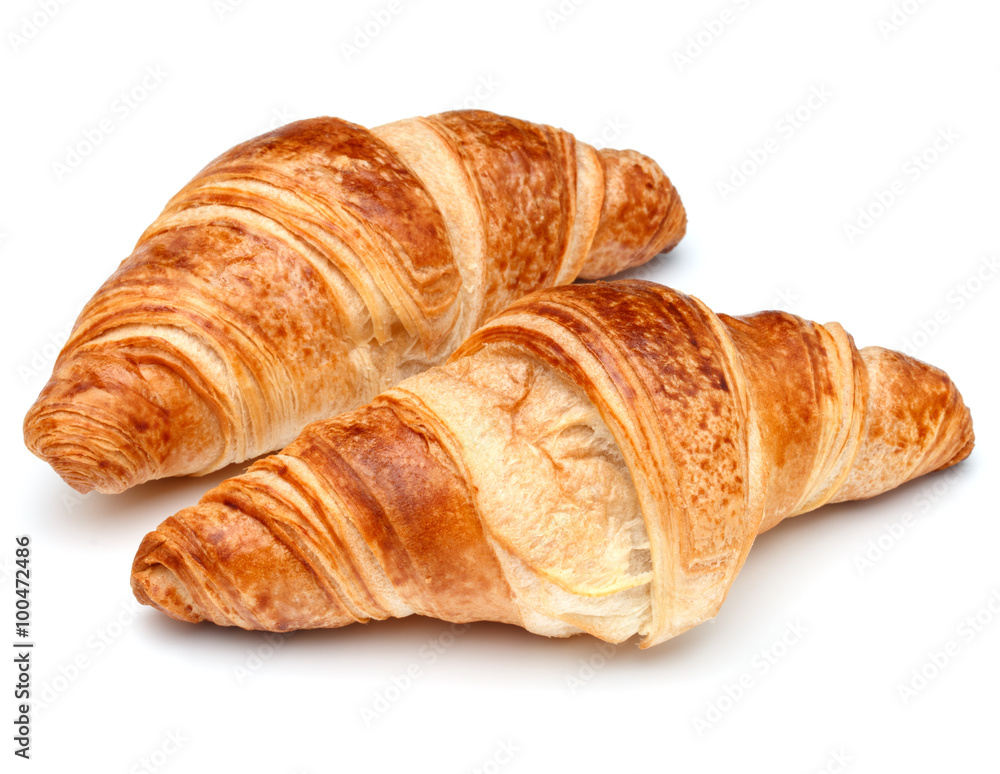 Croissant or crescent roll isolated on white background cutout Croissant or crescent roll isolated on white background cutout