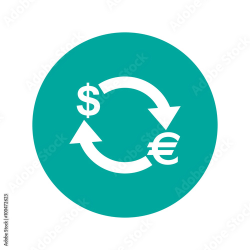 Money convert icon. Euro Dollar