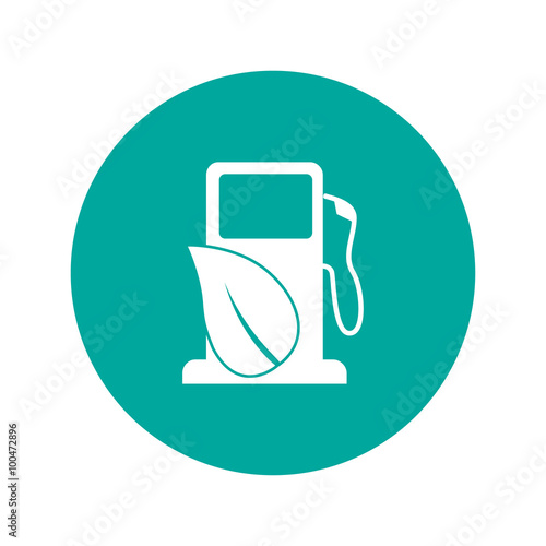 Gas station with leaves icon.