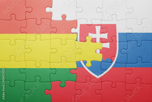 puzzle with the national flag of slovakia and bolivia