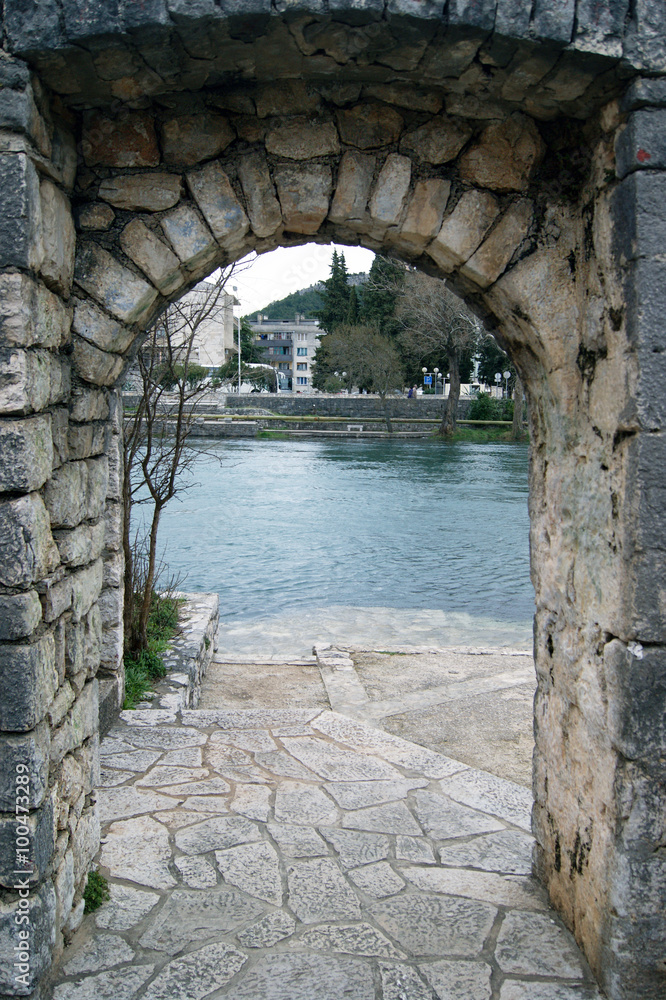 Arched gate in the old town of Trebinje