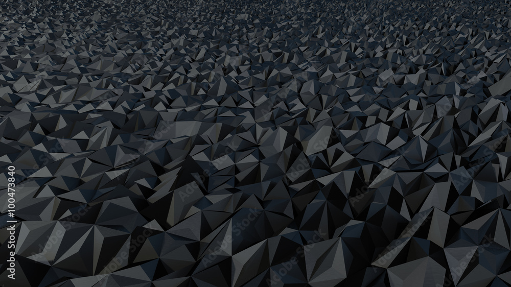 Obraz premium black surface geometric landscape