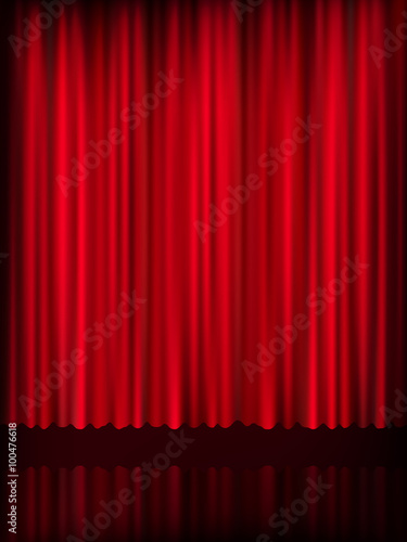 Red curtain background template. EPS 10