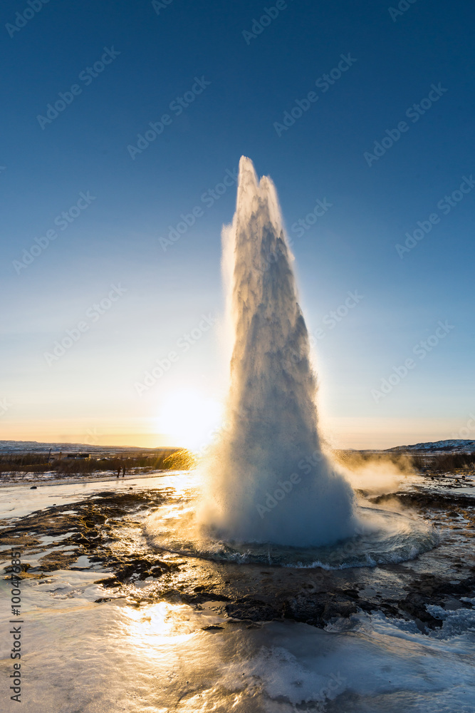 Fototapeta premium Iceland, Strokkur Geysir in winter