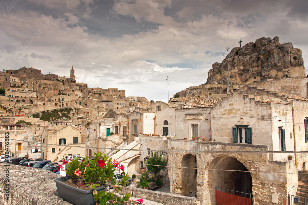 Blick auf das historische Matera in Apulien, Italien