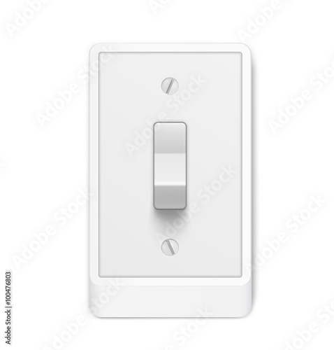 Light switch on white background. Vector illustration