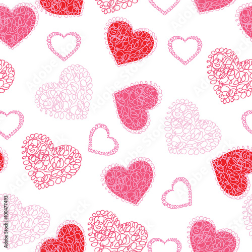 Valentines day seamless pattern with hearts