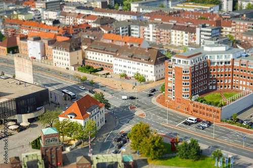 Luftbild von Bremerhaven - Innenstadt, Miniatureffekt