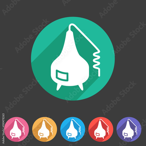 Distillation apparatus icon flat web sign symbol logo label