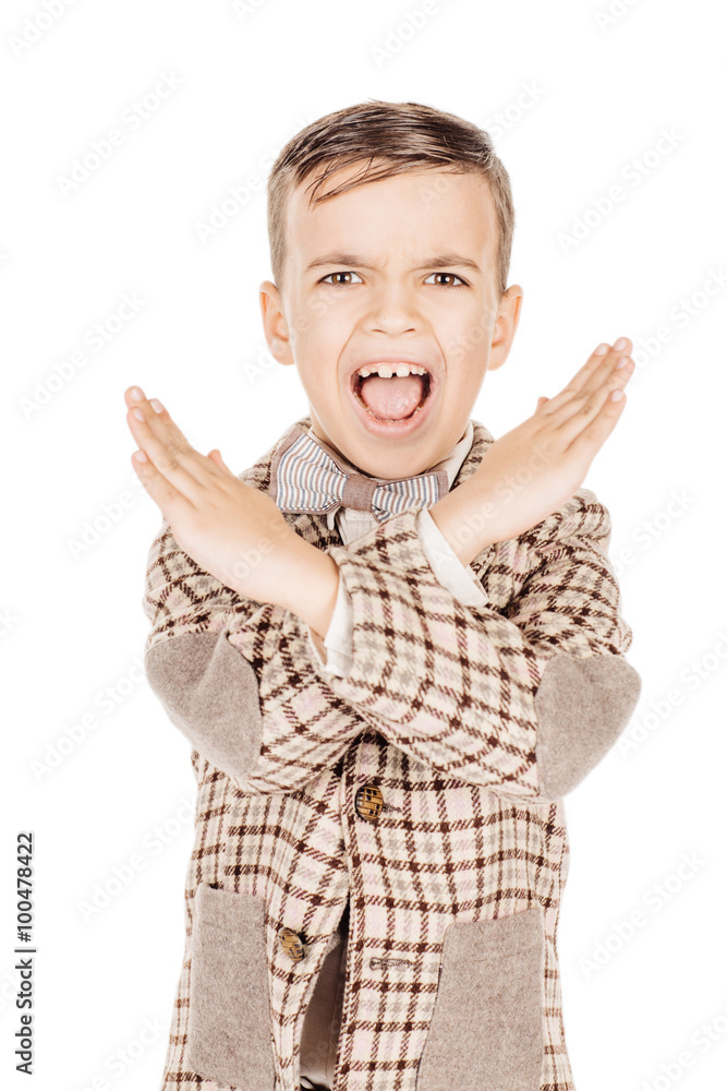 Portrait adorable young happy boy looking at camera isolated on Portrait adorable young happy boy looking at camera isolated on