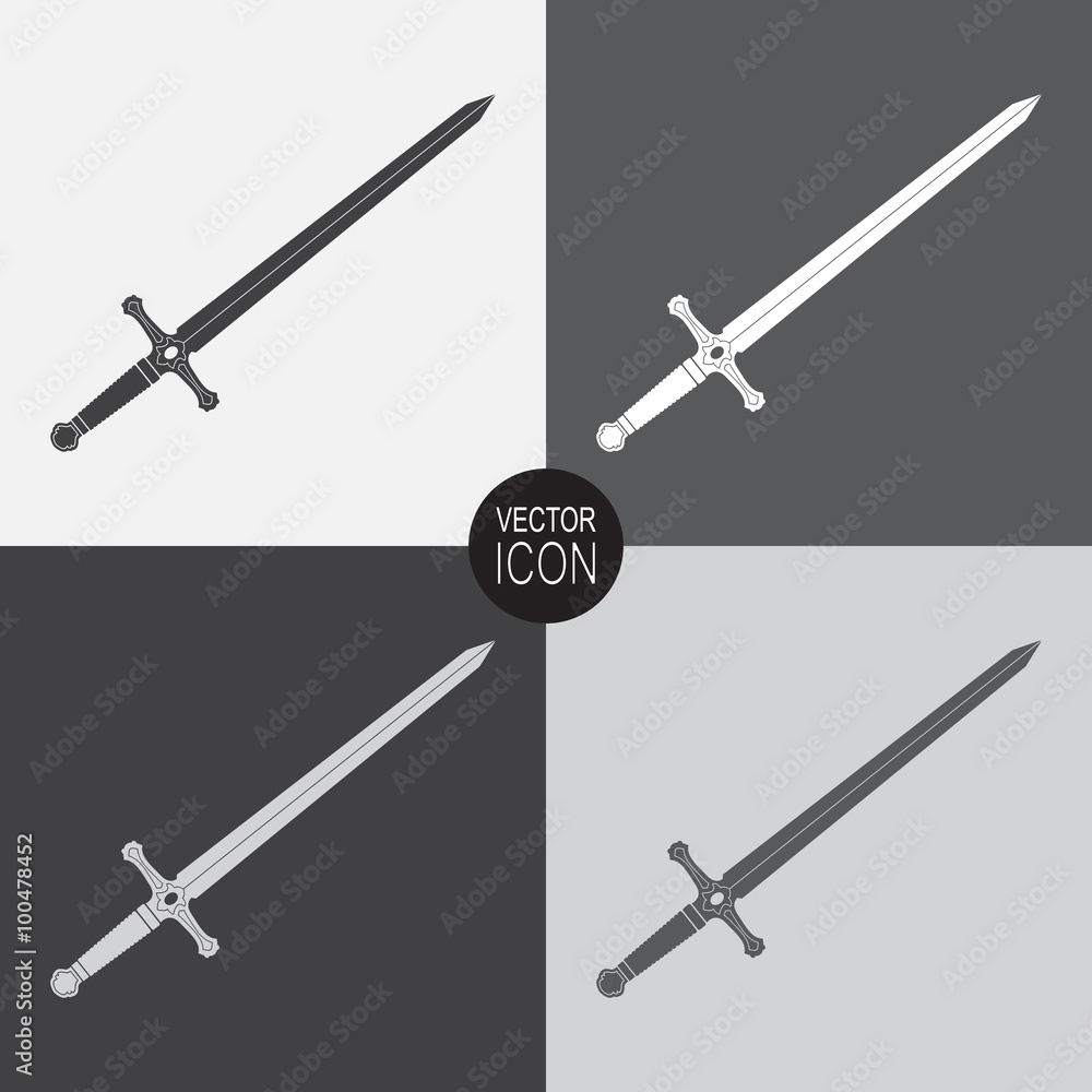 Sword vector icon. Sword vector icon.
