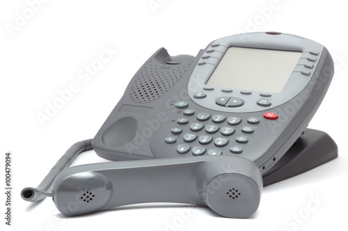 Modern office system phone with large LCD screen