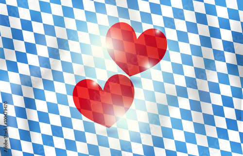 Bavaria Oktoberfest red hearts