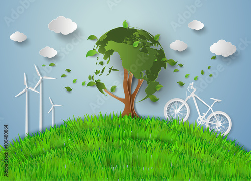paper cut of eco