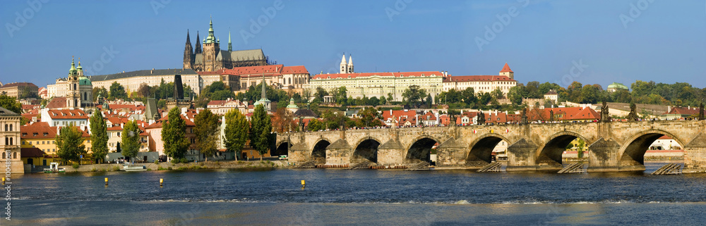 Prague castle/ Prague - view to Charles Bridge and Prague castle - Czech republic