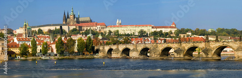 Photography Prague castle/ Prague - view to Charles Bridge and Prague castle - Czech republi