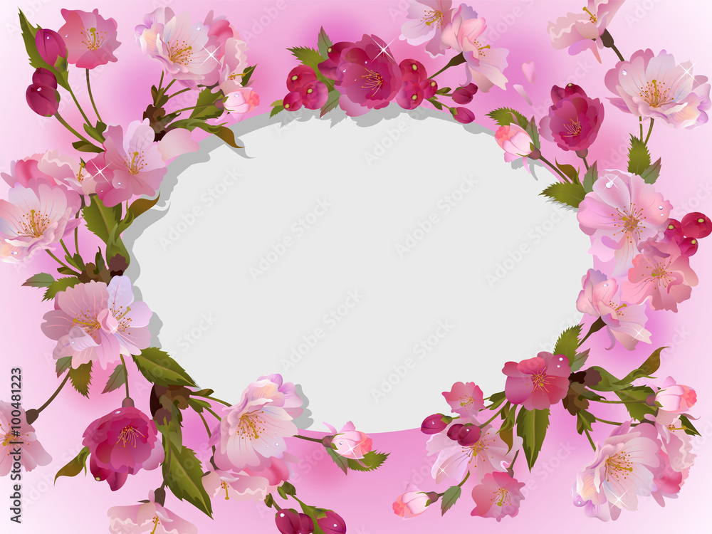 Spring flowers horizontal background