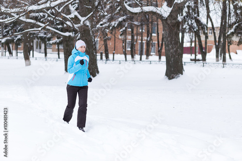 Young running or jogging caucasian woman © skumer
