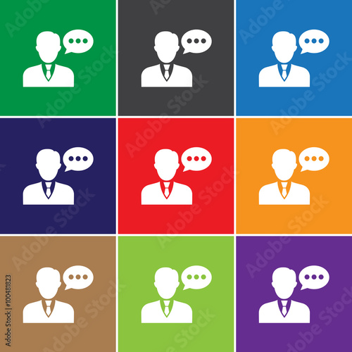 Speaking man icon. Man with...
