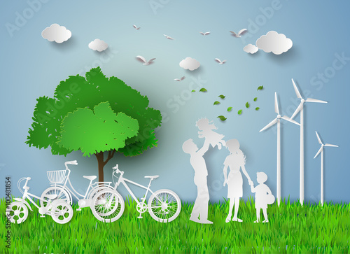 paper cut of eco
