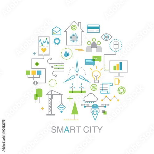  Smart city vector concept. 
