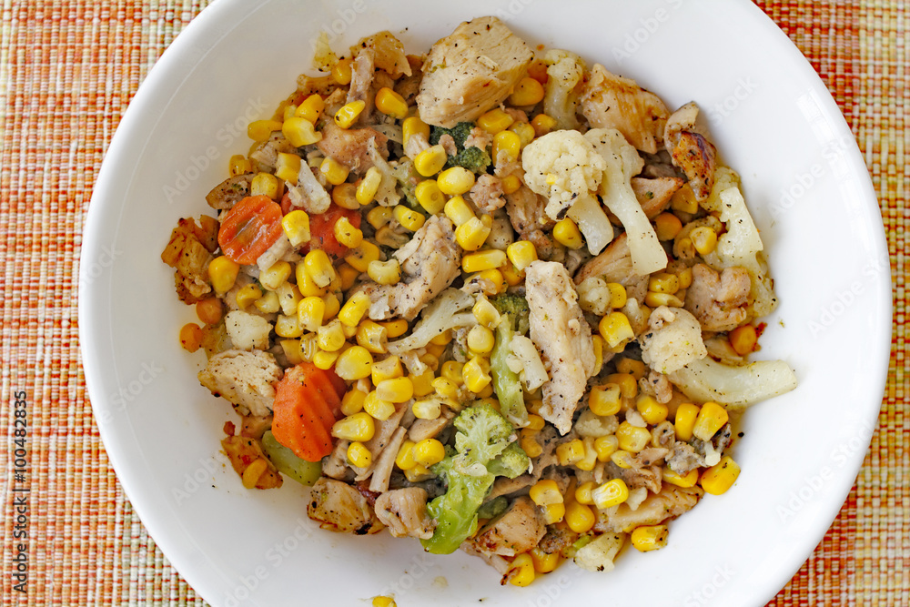 Chicken and Vegetables Dinner Bowl Chicken and Vegetables Dinner Bowl