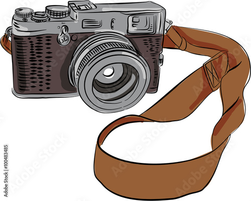 Vintage Camera Drawing Isolated