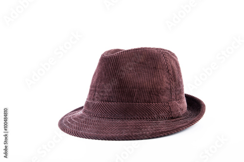 brown velveteen hat