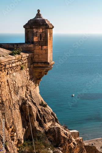 Leinwand Poster Castle of Santa Barbara in Alicante city. Spain