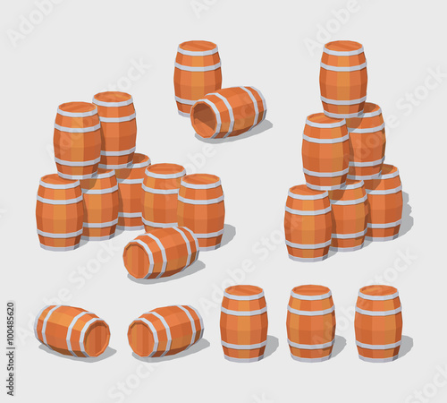 Cube World. Wooden barrels