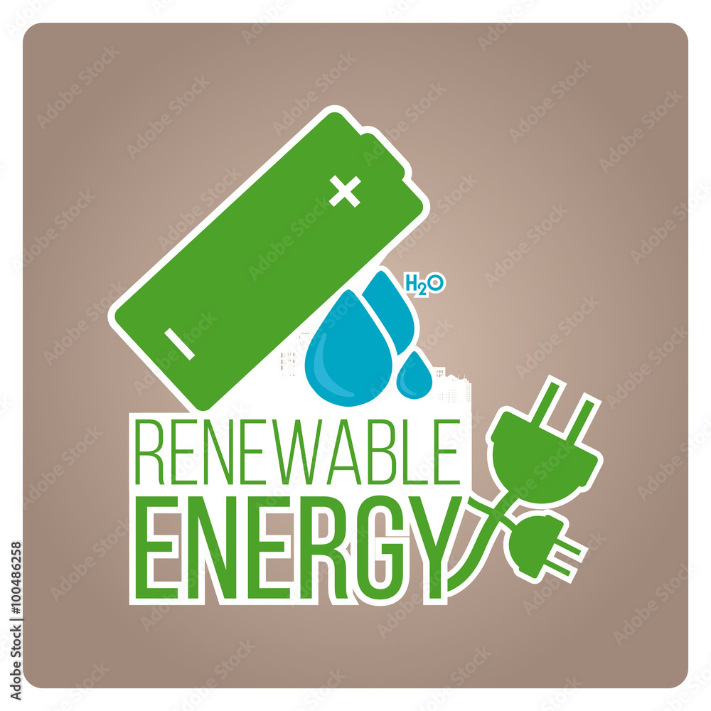 renewable energy illustration over color background renewable energy illustration over color background