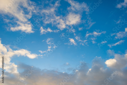 Clouds in a blue sky in winter  
