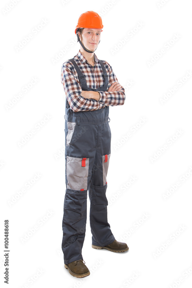 construction worker  isolated on white background