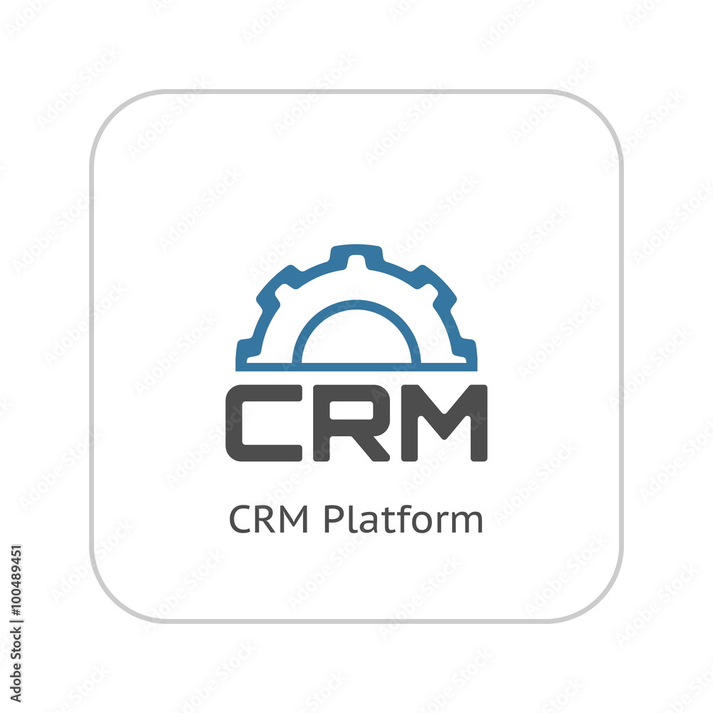 CRM Platform Icon. Flat Design. CRM Platform Icon. Flat Design.