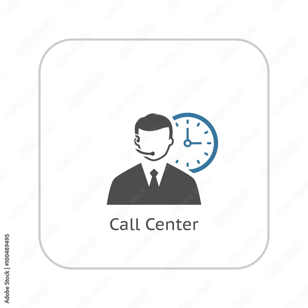 Call Center Icon. Flat Design. Call Center Icon. Flat Design.