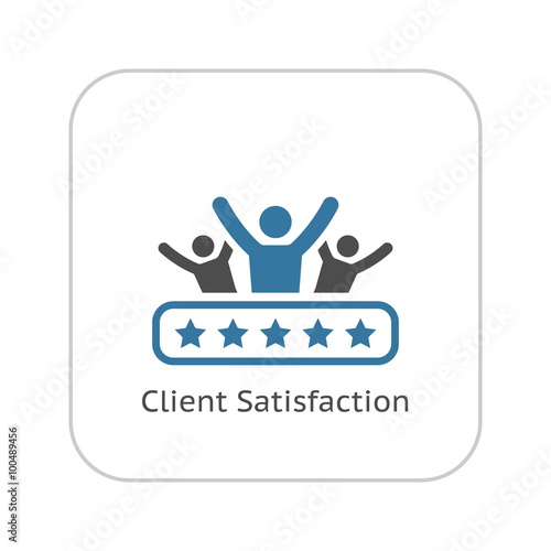 Client Satisfaction Icon. Flat Design.