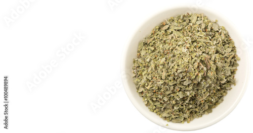 Marjoram herbs over white background