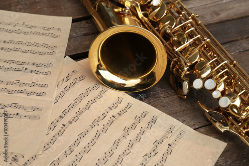 Beautiful golden saxophone ...