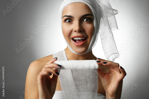 Young emotional woman with ...