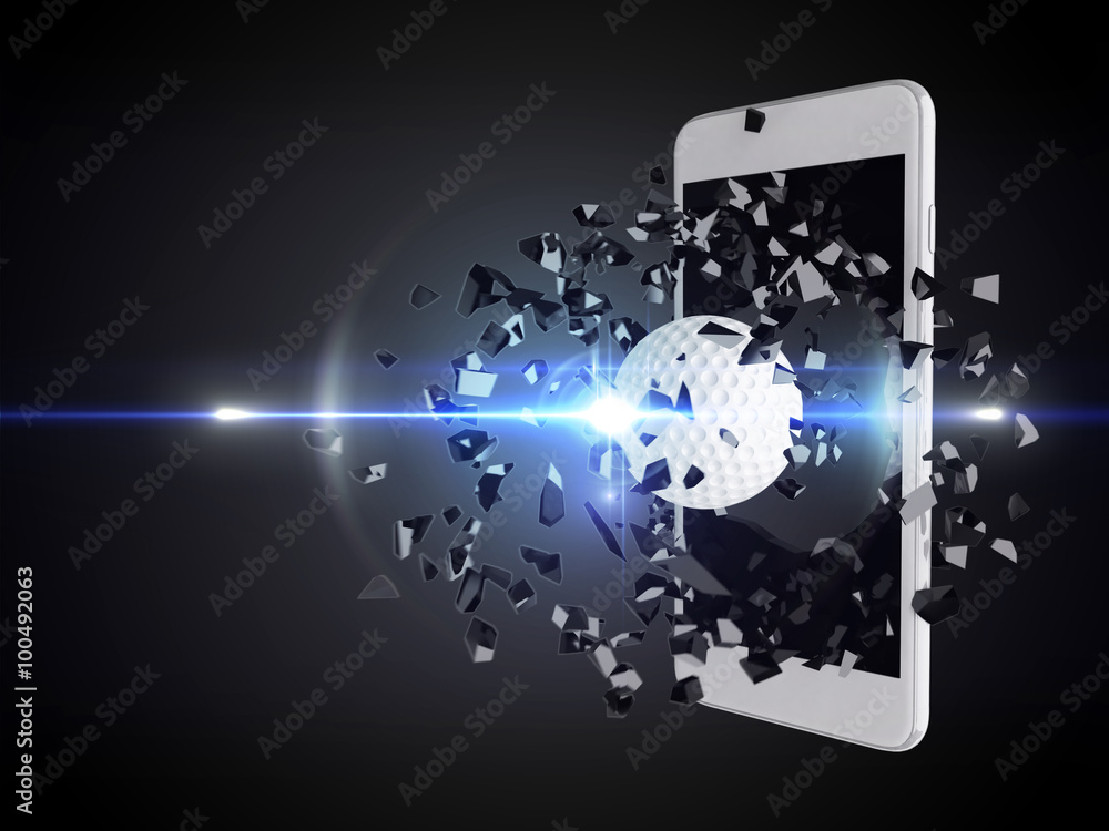 Golf burst out of the smartphone Golf burst out of the smartphone