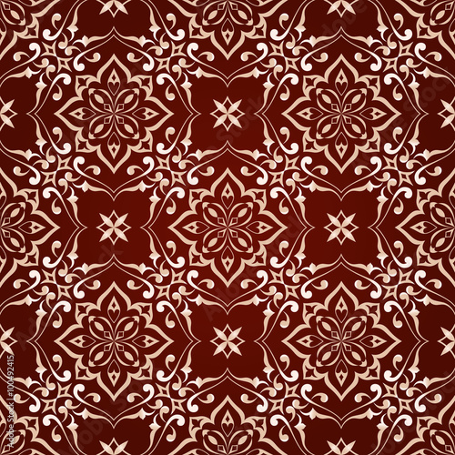 Vintage seamless beige texture on dark red.