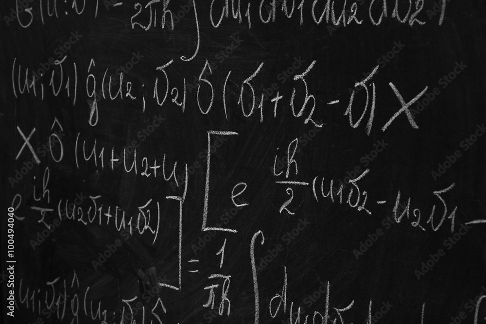 School blackboard with formulas School blackboard with formulas