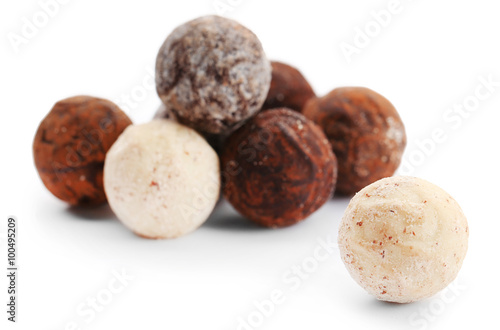 Wallpaper Mural Group of chocolate truffles, isolated on white Torontodigital.ca