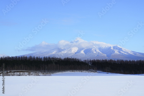 北海道 冬の斜里岳 Mount Syari Hokkaido Japan in winter